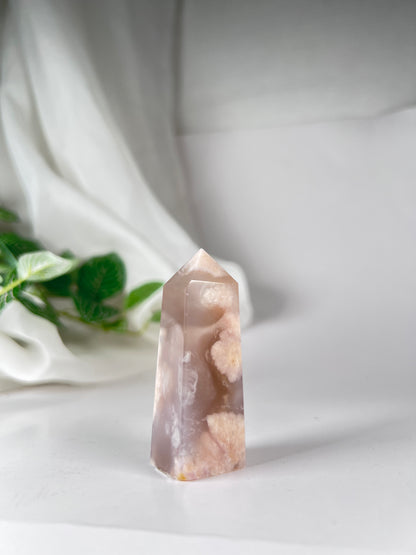 Flower agate obelisk