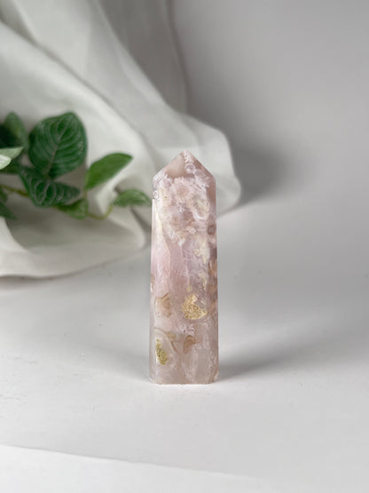 Flower agate obelisk