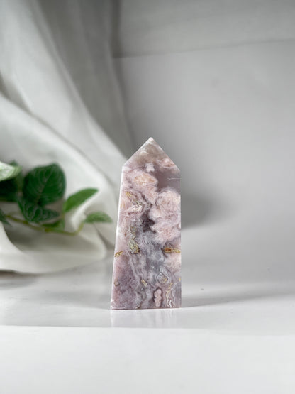 Flower agate obelisk