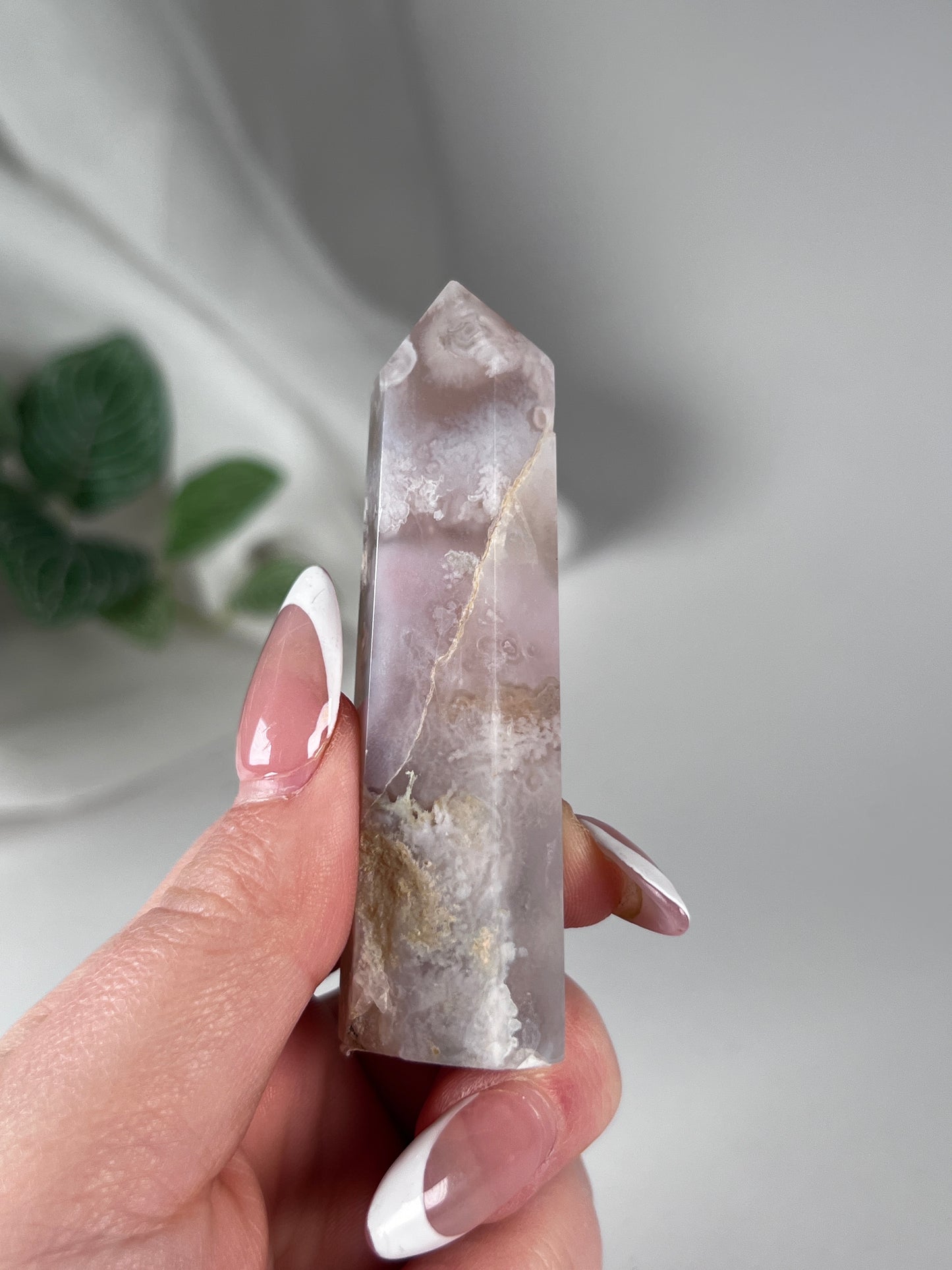 Flower agate obelisk