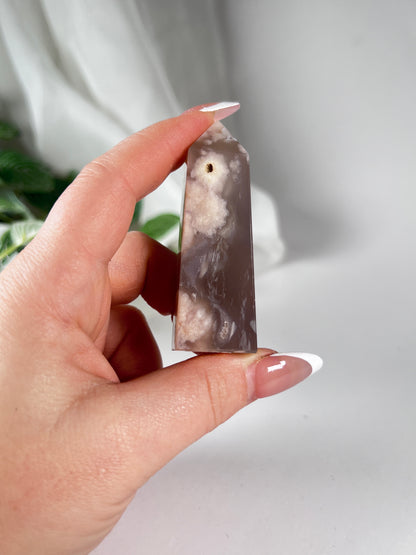 Flower agate obelisk