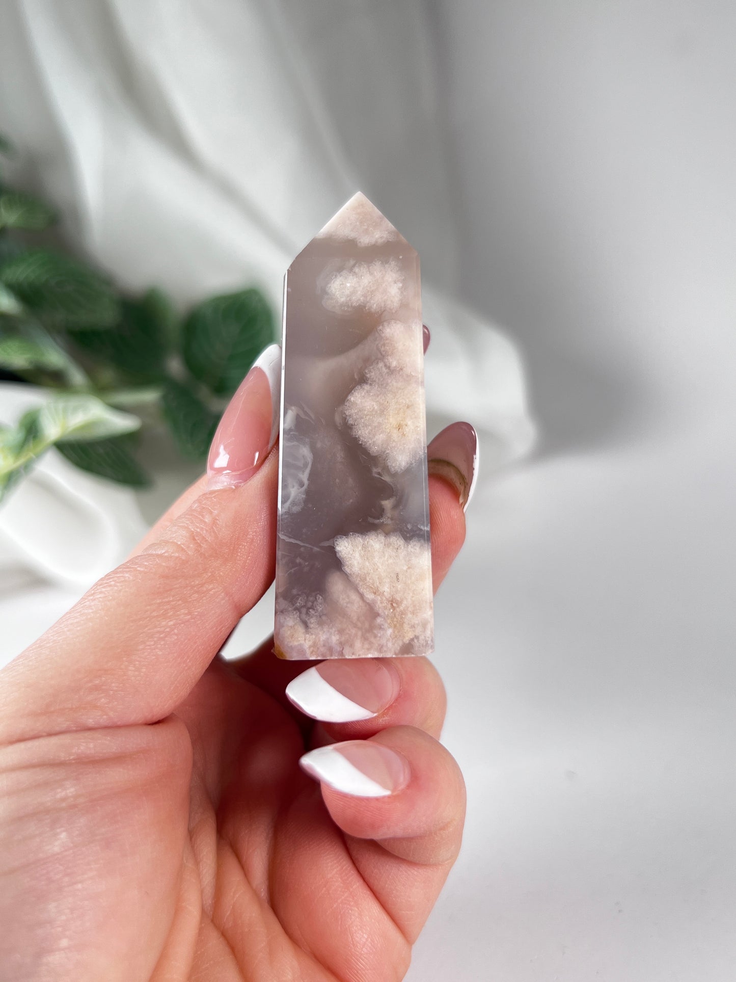 Flower agate obelisk