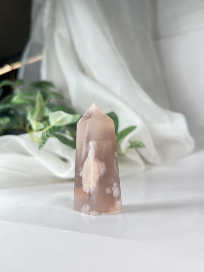 Flower agate obelisk