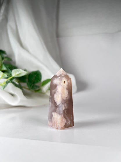 Flower agate obelisk