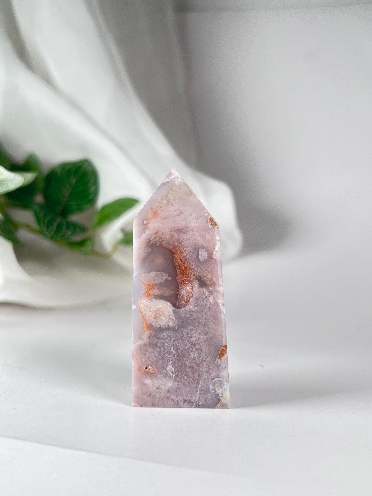 Flower agate obelisk