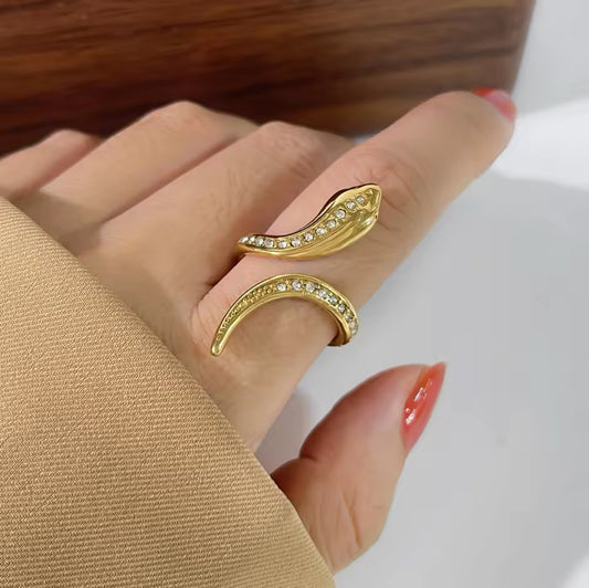 Gold Plated Snake Ring