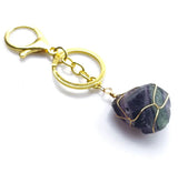 Wire Wrapped Crystal Keychain