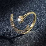 Moon & Star Ring - Gold