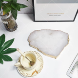 Genuine White Agate Cheese Board / Serving Tray