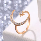 Moon & Star Ring - Gold