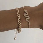 snake & chain bracelet - Gold