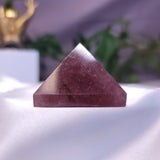 Strawberry quartz pyramid