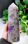 Chevron Amethyst Obelisk - Large 8.5"