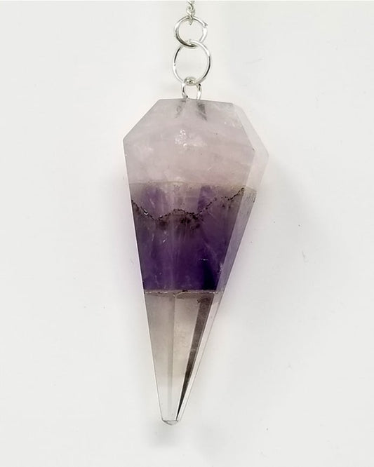 Amethyst Crystal Rose Banded Pendulum