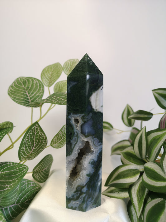Moss agate druzy 5.5"