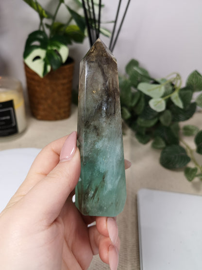 Rare Dendritic Green Fluorite Tower