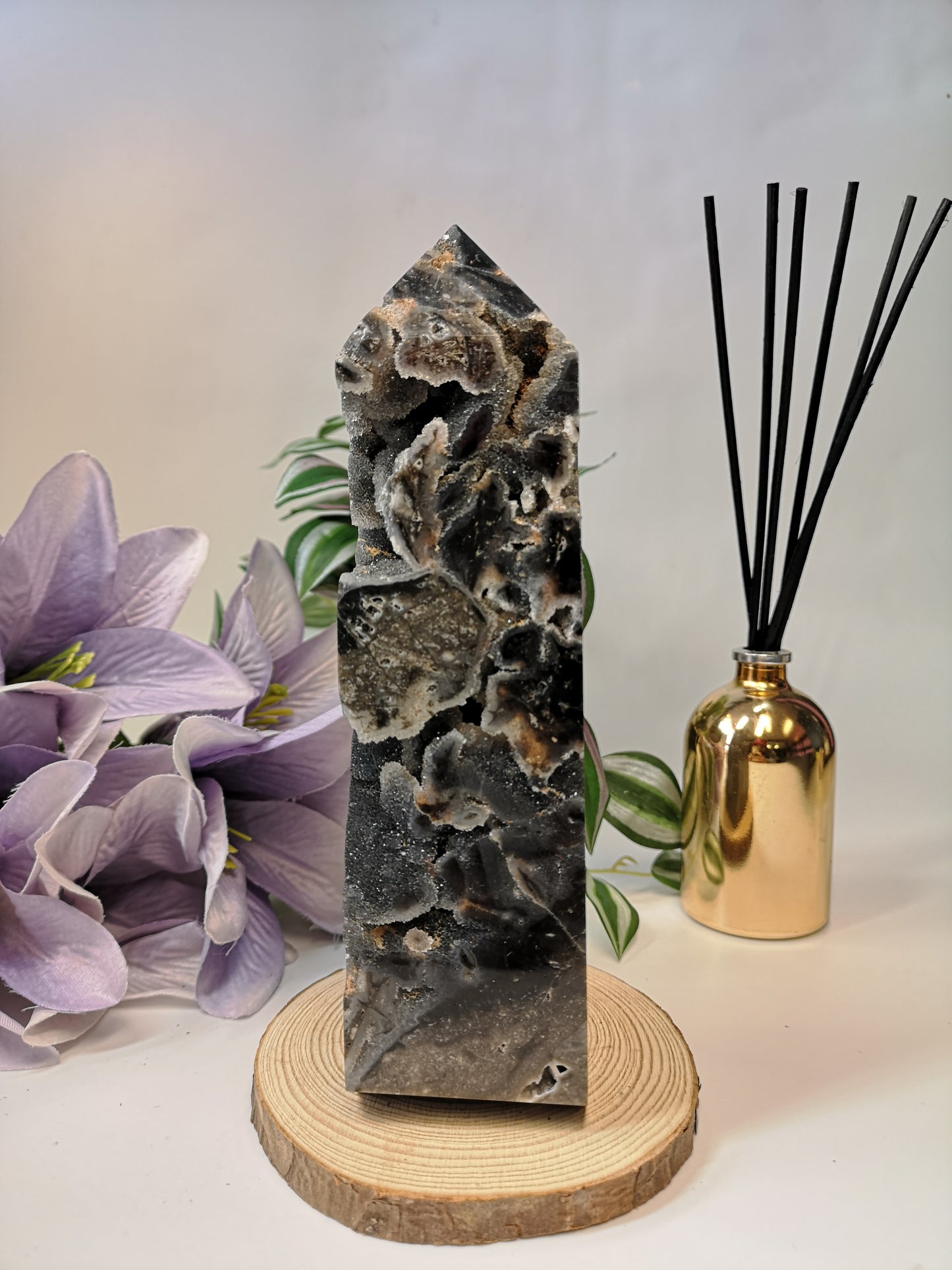 Sphalerite druzy tower 7.25"