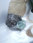 Black Quartz W Fluorite Cluster