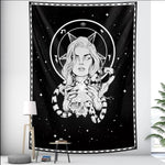 Woman with Skull Tapestry