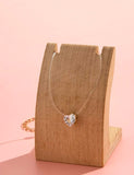 Illusion rhinestone heart necklace