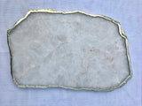 Large Genuine White Agate Cheese Board / Serving Tray