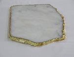 Large Genuine White Agate Cheese Board / Serving Tray