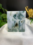 Moss agate cube