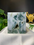 Moss agate cube