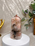 Flower Agate Amethyst Point