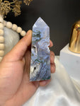 Purple Moss agate towers AAA grade