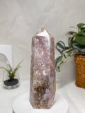 Flower Agate Amethyst Point