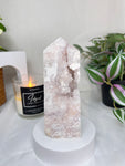 RARE Flower Agate Amethyst druzy tower