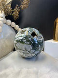 Moss agate sphere AAA grade
