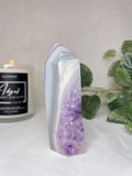 Blue lace agate with Amethyst
