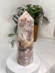 Flower Agate Amethyst Point