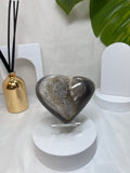 Amethyst Agate Heart with Sugar Druzy