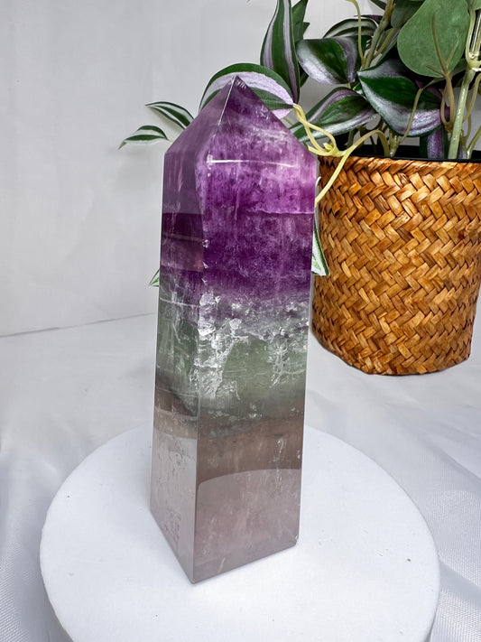 Watermelon Fluorite Tower