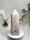 Flower Agate Amethyst Point