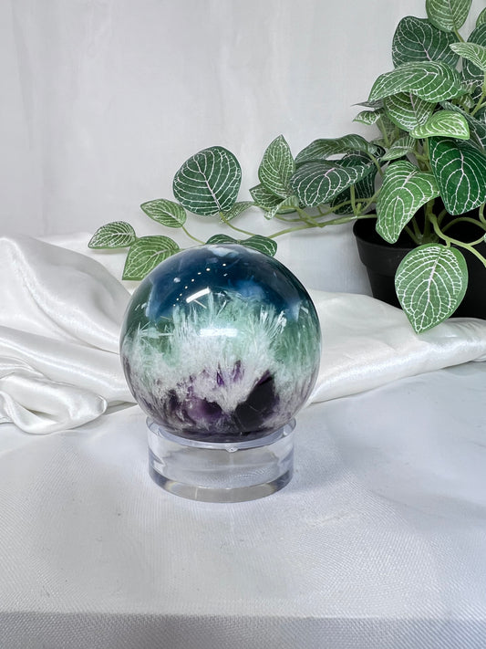 Snowflake Fluorite Sphere *RARE*